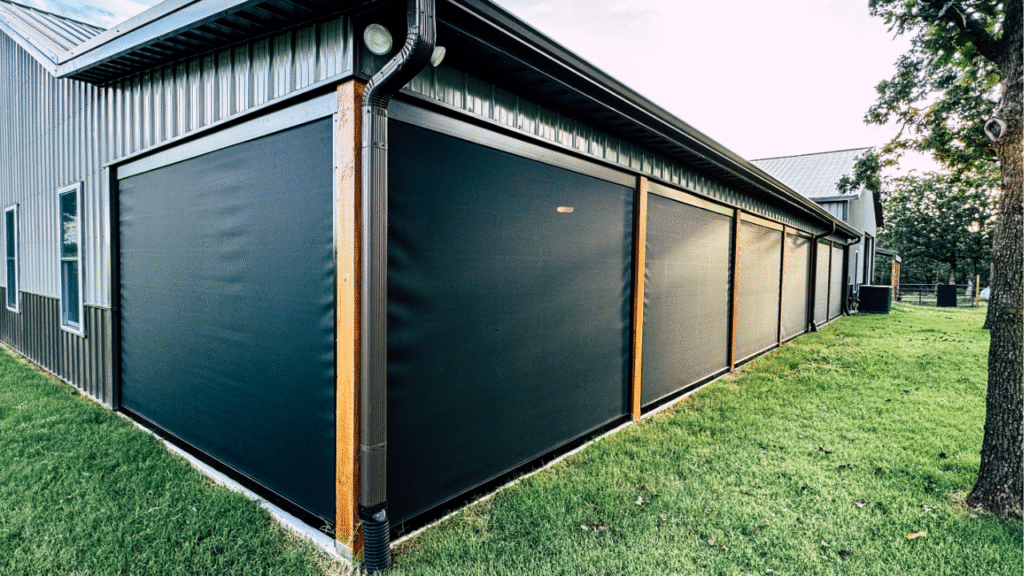 metal-building-motorized-patio-screens-tulsa-shade-co